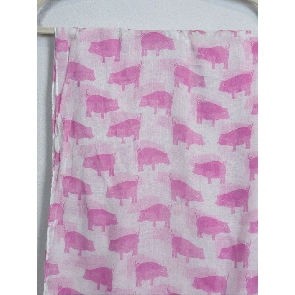 Pink Pig Print Lightweight Scarf 36x72